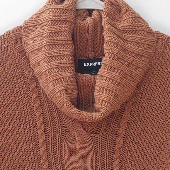 EXPRESS Cowl Neck Cable Knit Sweater - Size Small - Picture 4 of 5